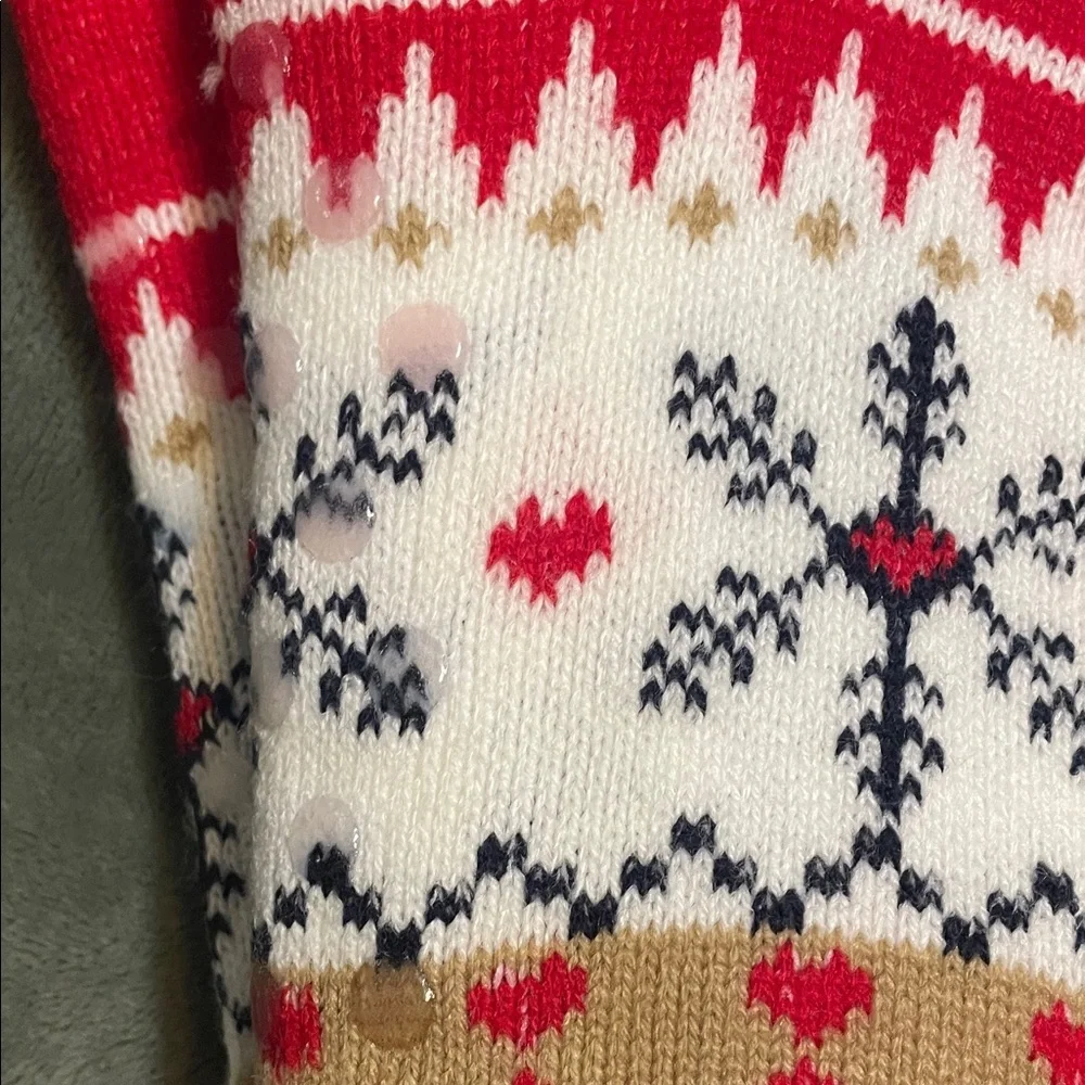 Winter Snowflake Socks - Red and White